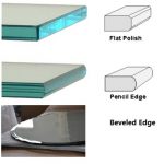 edgework of shower glass