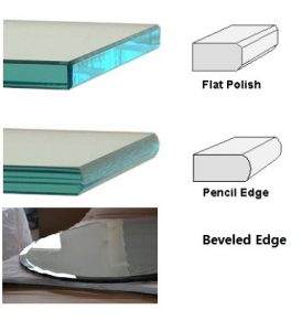edgework of shower glass